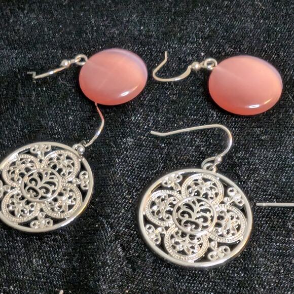 Ten Pair of Silver Tone Earring Jewelry Lot - Picture 4 of 9